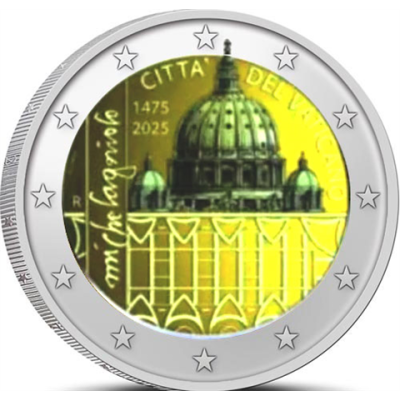 Vatikan-2Euro-2025-Geburtstag-von-Michelangelo-RS