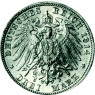 J.175 - Württemberg 3 Mark Silber 1908-1914  Wilhelm II.