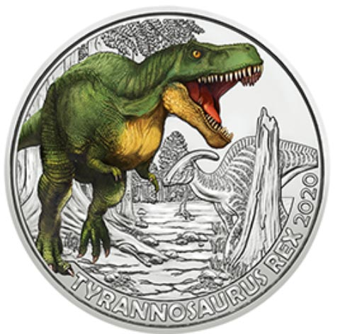 Österreich-3-Euro-2020-Tyrannosaurus-Rex-I-und-II