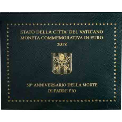 Vatikan-2-Euro-2018-Padre-Pio-Stempelglanz-III