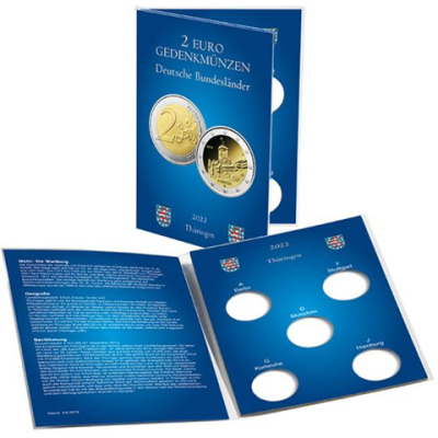 361518 - muenzkarte-fuer-5-dt-2-euro-gedenkmuenzen-thueringen-jg-2022