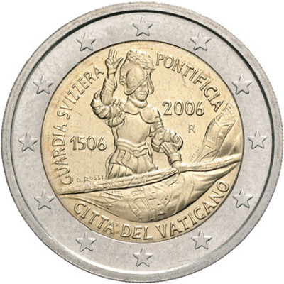 Vatikan 2 Euro Gedenkmünze  2006  Schweizer Garde im Folder