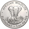 Sambia-5000-Kwacha-1999-Silber-Elefant-RS
