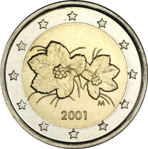 Finnland 2 Euro Kursmünze von  2001  Moltebeere