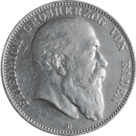 J33-Baden-FünfMark-1902-1907-AgVz-FriedrichI-RS