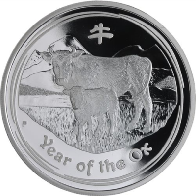 Australien-1 Dollar-2009-AGpp-Lunar II Ochse-RS
