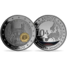 Mix-4xMedaillen-2011-PP-Vergoldet-Farbe-10Jahre Euro-Set III
