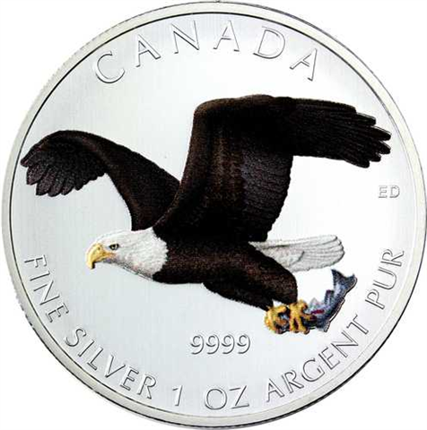 Kanada 5 Dollars 2014 bfr. Birds of Prey Bald Eagle in Farbe I