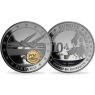 Mix-4xMedaillen-2011-PP-Vergoldet-Farbe-10Jahre Euro-Set II