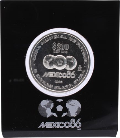 Mexiko-200 Dollar-1986-AGstgl-Fußball-RS