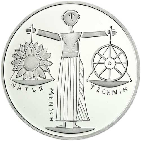Deutschland 10 DM Silber 2000 Stgl. Natur Erde Mensch, EXPO 2000 I