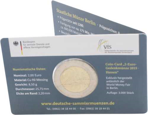 Deutschland-2 Euro-2015-Stgl-Paulskirche-Coincard-RS
