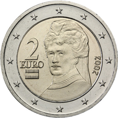 Österreich 2 Euro 2002 bfr. Berta von Suttner