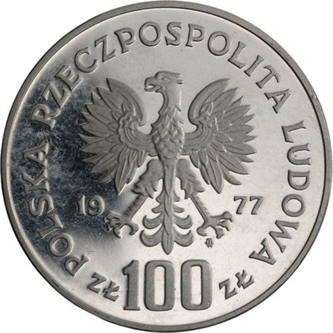 Polen-100 Zlotych-1977-AGpp-Wisent-RS