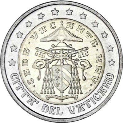 Vatikan-2Euro-2005-Kursmünze-Sede-Vacante-RS