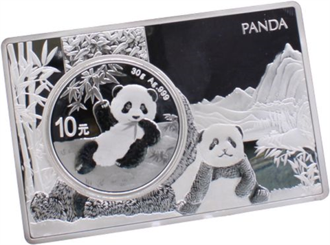 China-10 Yuan-3oz Barren-2020-Agstgl-Panda Barren-Etui
