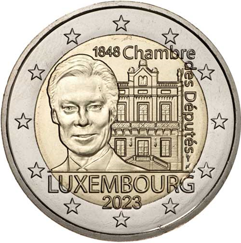 Luxemburg-2Euro-2023-bfr-Abgeordnetenkammer-MzzRabe