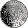 Frankreich-100 Francs 15 Ecus-1993-AGpp-Zwei Fussballspieler-RS