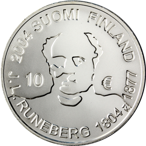 Finnland-10-Euro-2004-AgStgl-Runeberg-RS