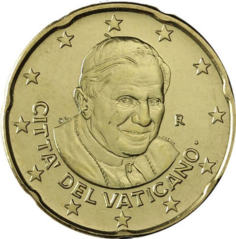 Kursmünzen Vatikan 20 Cent 2007 Stgl. Papst Benedikt XVI.