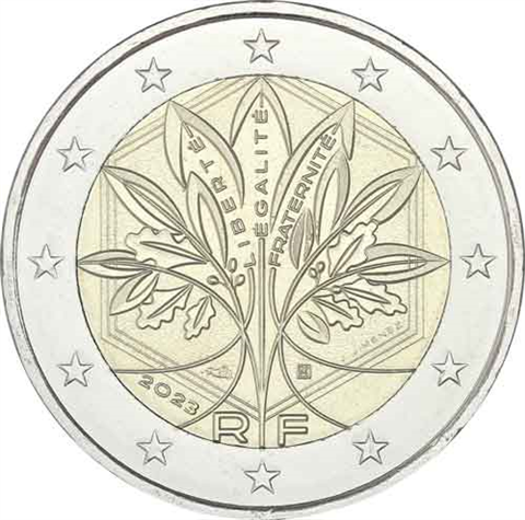 Frankreich-2Euro-2023-Kursmünze-RS
