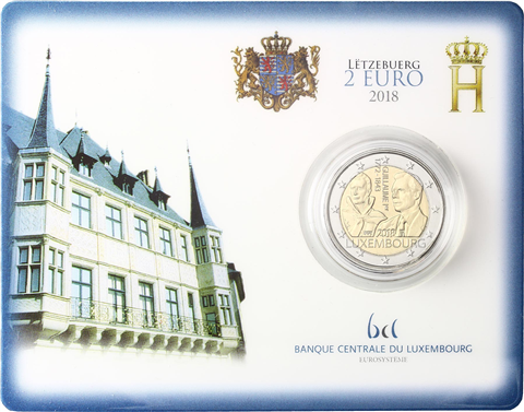 Luxemburg-2-Euro-2018-Guillaume-Mzz-Brücke-in-Coin-Card-1