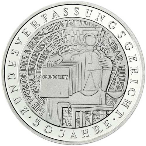 Deutschland 10 DM Silber 2001 Stgl.Bundesverfassungsgericht II (2)