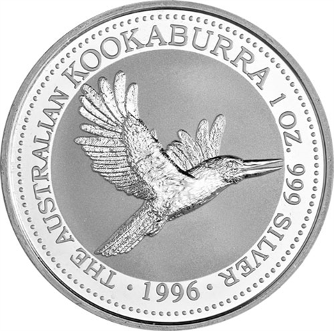 Australien-1-Unze-Silber-1996---1-Dollar-Kookaburra-RS