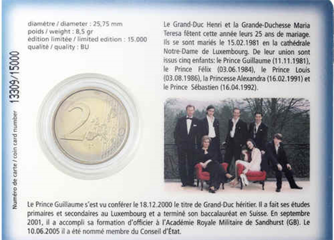 Luxemburg 2 Euro 2006 Erbherzog Guillaume I