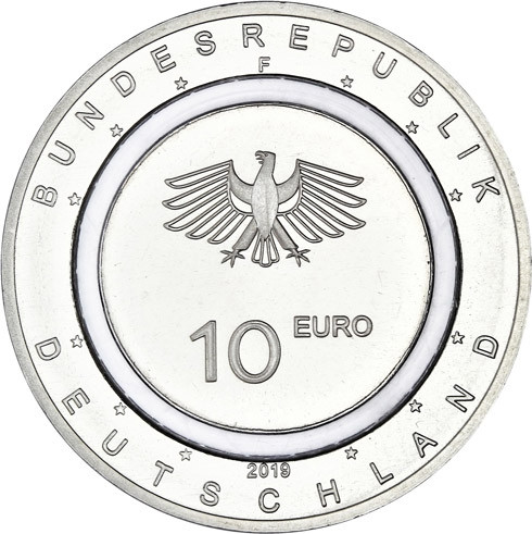  In der Luft Euro Gedenkmünzen aus Deutschland von 2019 aus der Serie Luft Bewegt mit transparentem Polymer-Ring 