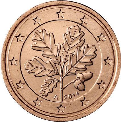 Deutschland 2 Cent 2014 Mzz A mit Eichenzweig Kursmünzen 