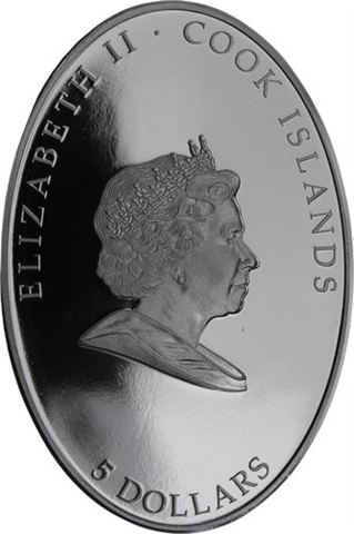 Cook Islands- 5 Dollar-2007-AGpp-Kreuzgang Kollusseum Papst Kreuz-RS