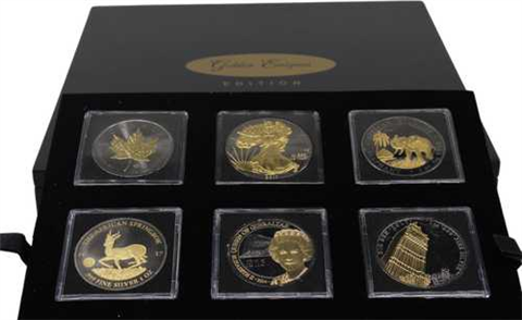 6x Münzen-AG-BR-Golden Enigma Edition-Box I