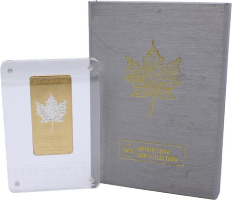 Gabun-1000 Francs-2013-AGstgl-vergoldet-Maple Leaf-Etui
