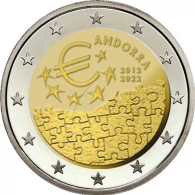 Andorra-2Euro-2022-stgl-10-Jahre-Währungsunion-RS