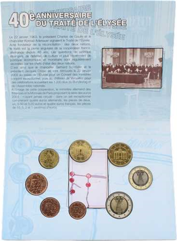 Deutschland-3,88 Euro-Stgl-Deutsch-Französisches Set-Folder