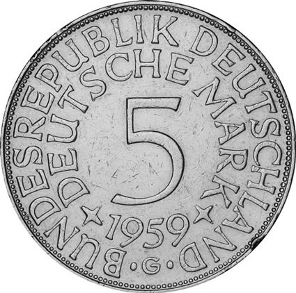 Deutschland 5 DM 1959 G Silberadler