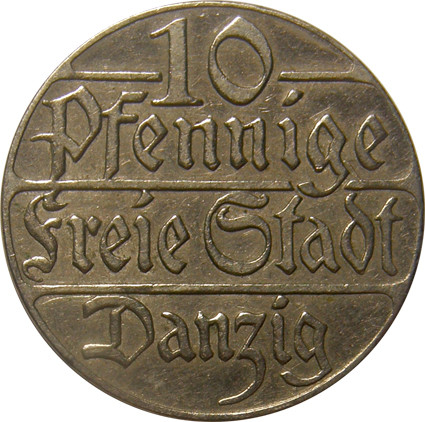 D 5 -   Danzig  10 Pfennig  1923