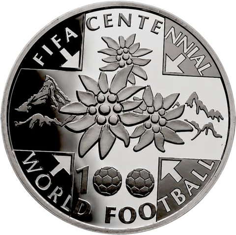 Schweiz-20-Franken-2004-Silber-PP-FIFA-Fussball-RS