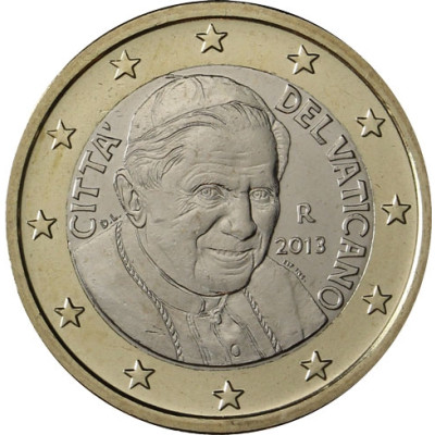 Euromünzen und Sammlermünzen bei Historia Vatikan 1 Euro 2013 Stgl.  Papst Benedikt XVI.
