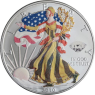 USA-1 Dollar-2010-AGstgl-Silver Eagle-Diamant-Farbe-Braun-RS