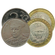 Russland 2 und 10 Rubel 2001 Juri Gagarin