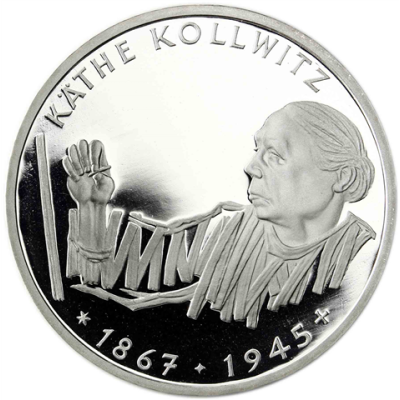 Deutschland 10 DM Silber 1992 PP 125. Geburtstag von Käthe Kollwitz I
