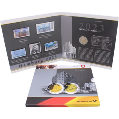 Deutschland-2Euro-Briefmarken-2023-Elbphilharmonie-Folder