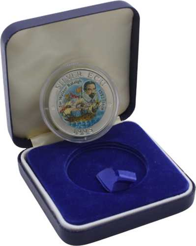 Großbritannien-Ecu-1995-AGstgl-Farbe-Sir Walter Raleigh-RS