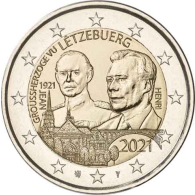 Luxemburg-2-Euro-2021-bfr-Geburtstag-Jean-Henri-Reliefprägung-I