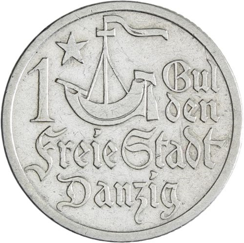 Danzig-1 Gulden-1923-AG-Kogge-RS
