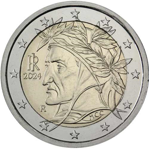 Italien-2Euro-2024-Kursmünze-Dante-RS
