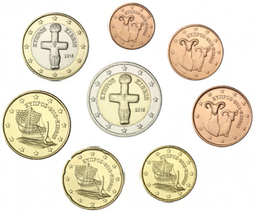 Zypern 3,88 Euro 2015 bfr. KMS lose Rollenware 1 Cent bis 2 Euro