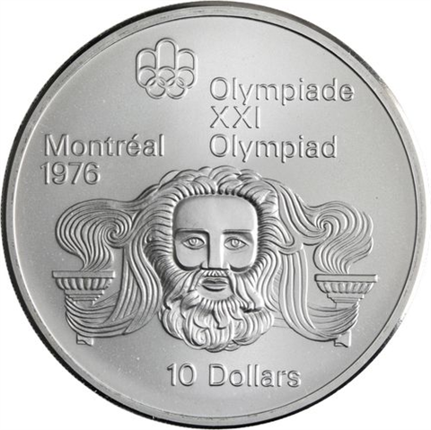 Kanada-14x10+14x5 Dollar-1973-1976-AGstgl-Olymp Montreal 76-Etui